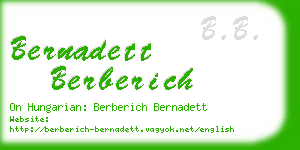 bernadett berberich business card